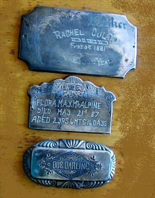 The Free Genealogy Death Record on the Coffin Plate of Rachel Cul??n