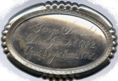 The Free Genealogy Death Record on the Coffin Plate of George Fernald 1813 ~ 1882