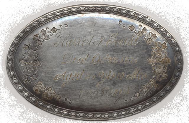 The Free Genealogy Death Record on the Coffin Plate of Harriet N Gould 1820 ~ 1876