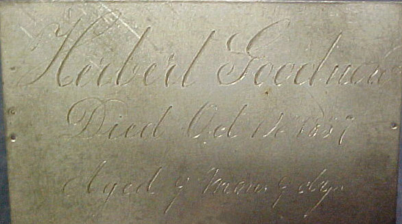 The Free Genealogy Death Record on the Coffin Plate of Herbert Goodnow