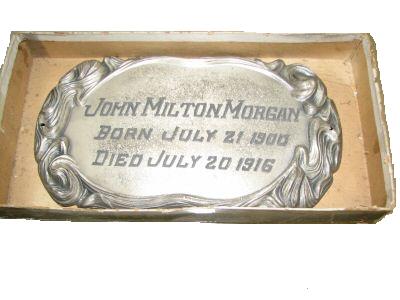 The Free Genealogy Death Record on the Coffin Plate of John Milton Morgan 1900 ~ 1916