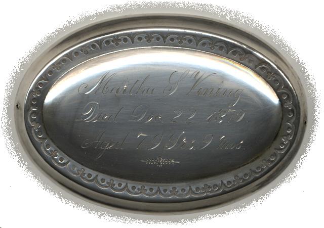 The Free Genealogy Death Record on the Coffin Plate of Martha L Vining