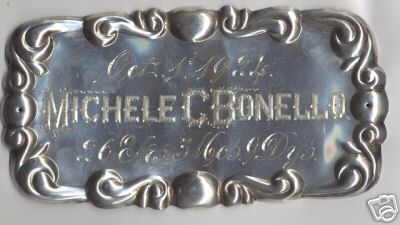 Free Genealogy Death Record on the Coffin Plate of Michele C Bonello 1898 ~1924