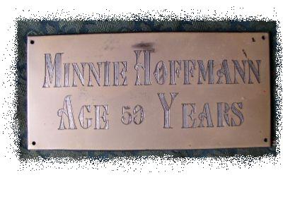 The Free Genealogy Death Record on the Coffin Plate of Minnie Hoffmann age 59