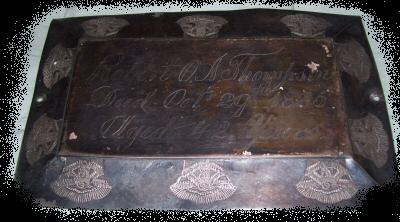 The Free Genealogy Death Record on the Coffin Plate of Roberto A Thompson 1843 ~ 1885