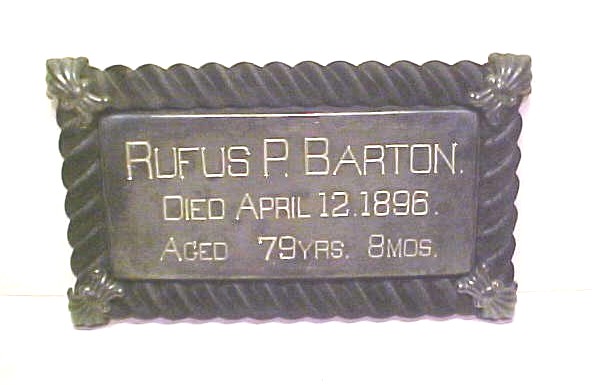 The Free Genealogy Death Record on the Coffin Plate of Rufus P Barton