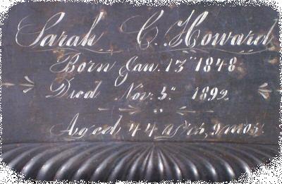 The Free Genealogy Death Record on the Coffin Plate of Sarah C Howard 1848 ~ 1892