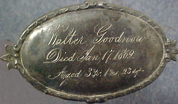 The Free Genealogy Death Record on the Coffin Plate of Walter Goodnow