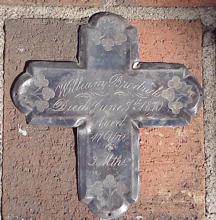 The Free Genealogy Death Record on the Coffin Plate of William Broderick