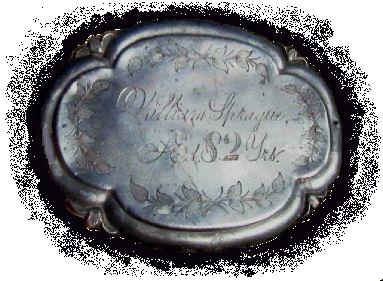 The Free Genealogy Death Record on the Coffin Plate of William Sprague, Age 82 years