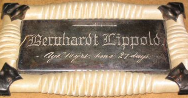 Birth & Death Record on the Coffin Plate of Bernhardt Lippold