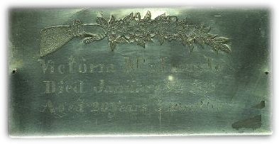 Birth & Death Record on the Coffin Plate of Victoria McIlmoyle 1878~1898