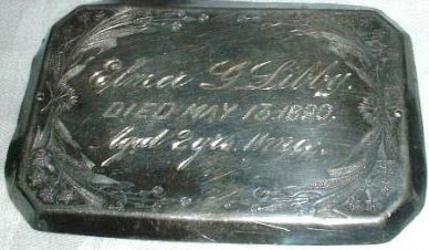 Birth & Death Record on the Coffin Plate of Elmer G. Libby