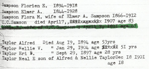 Death Records in York Cemetery 