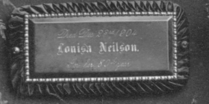 Birth & Death Record on the Coffin Plate of Louisa Neilson 1824~1904