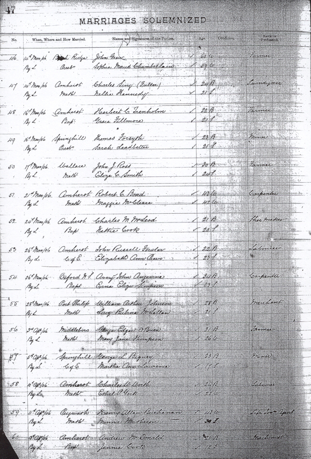 Cumberland County Marriage Records