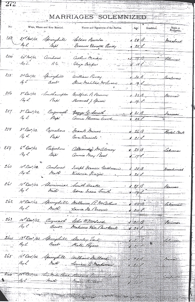 Cumberland County Marriage Records