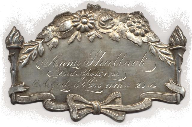 The Free Genealogy Death Record on the Coffin Plate of Anna Shattuck 1779 ~ 1863