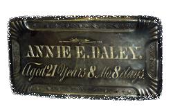 The Free Genealogy Death Record on the Coffin Plate of Annie E Daley