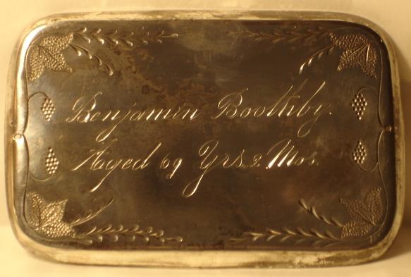 The Free Genealogy Death Record on the Coffin Plate of Benjamin Boothby