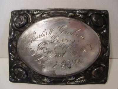 The Birth Record and Death Record on the Coffin Plate of Charles W Grocham 1877 ~1891 is Free Genealogy