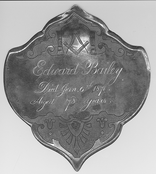 The Free Genealogy Death Record on the Coffin Plate of Edward Bailey 1793~1871