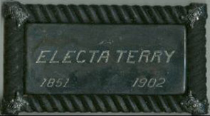 The Free Genealogy Death Record on the Coffin Plate of Electa Terry 1851~1902