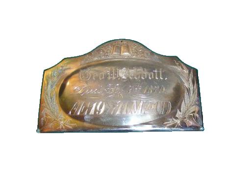 The Free Genealogy Death Record on the Coffin Plate of George W Abbott 1860 ~ 1879