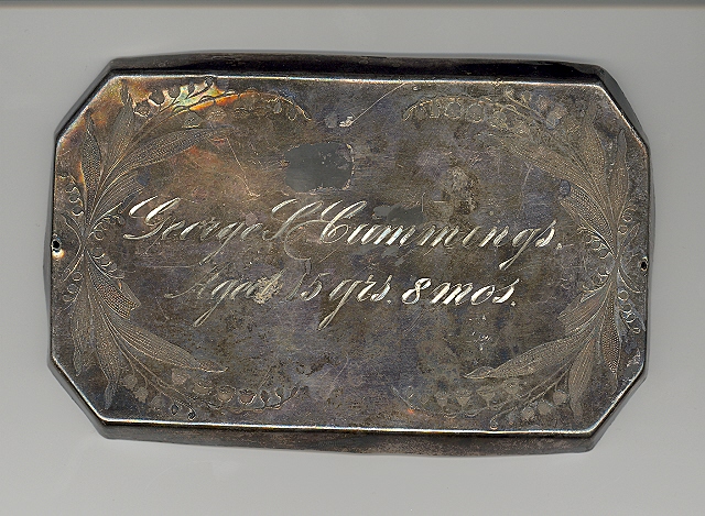 The Free Genealogy Death Record on the Coffin Plate of George L Cummings