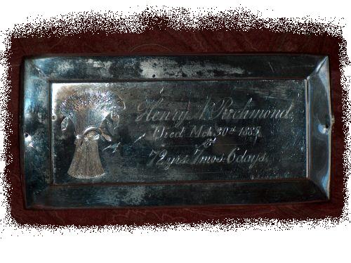 The Free Genealogy Death Record on the Coffin Plate of Henry Richmond 1813 ~ 1885