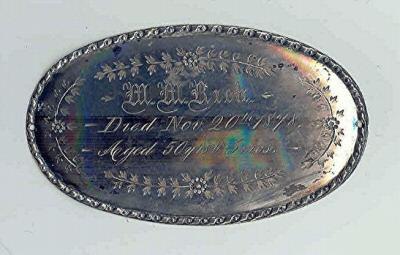 Birth & Death Record on the Coffin Plate of M. M. Rich 1828~1878 is Free Genealogy