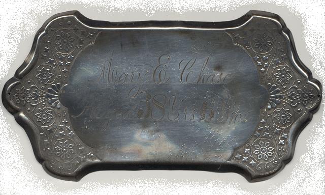 The Free Genealogy Death Record on the Coffin Plate of Mary E Chase Aged 38 Years