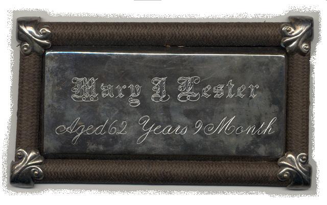 The Free Genealogy Death Record on the Coffin Plate of Coffin Plates of Mary J Lester, Volney Lester, Adele Lester and Emily A Lester