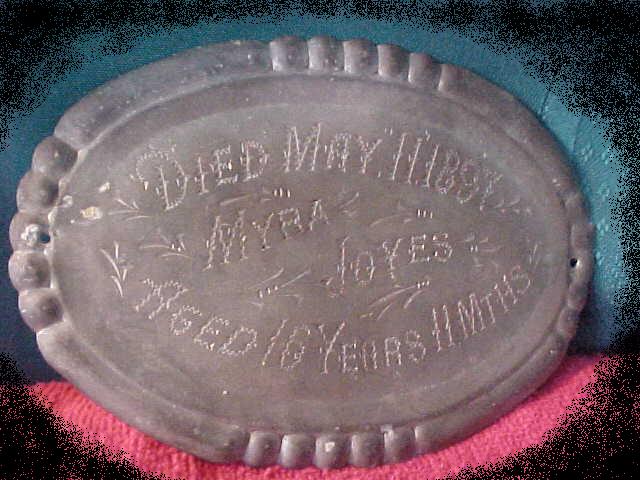 The Free Genealogy Death Record on the Coffin Plate of Myra Joyes 1881 ~ 1897