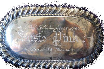 The Free Genealogy Death Record on the Coffin Plate of Susie Pink 1865 ~ 1897