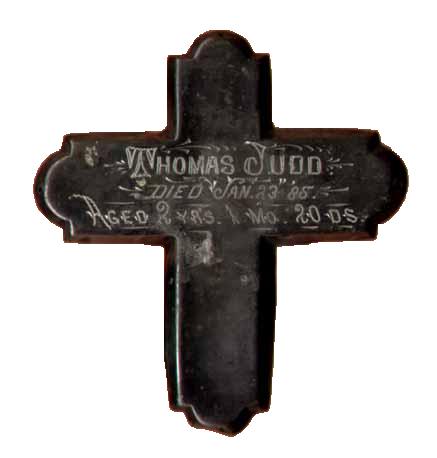 The Free Genealogy Death Record on the Coffin Plate of Thomas Judd 1882 ~ 1885