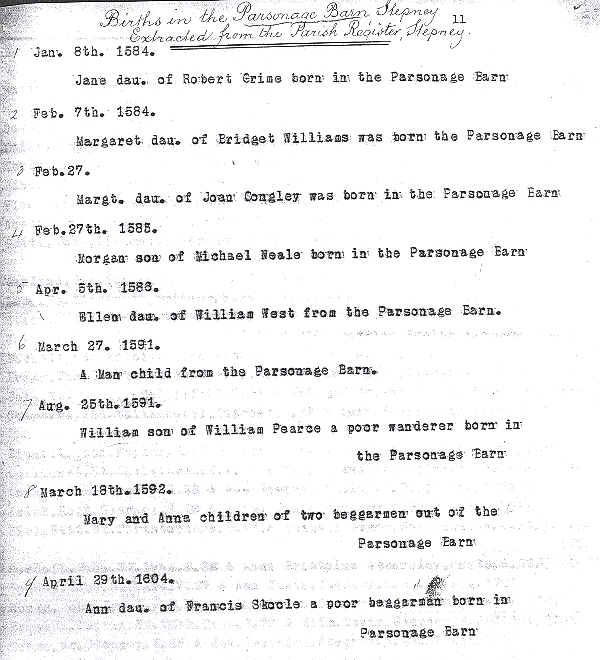 Poplar Chapel, London England genealogy 1