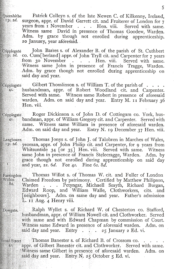 City Of London England genealogy2