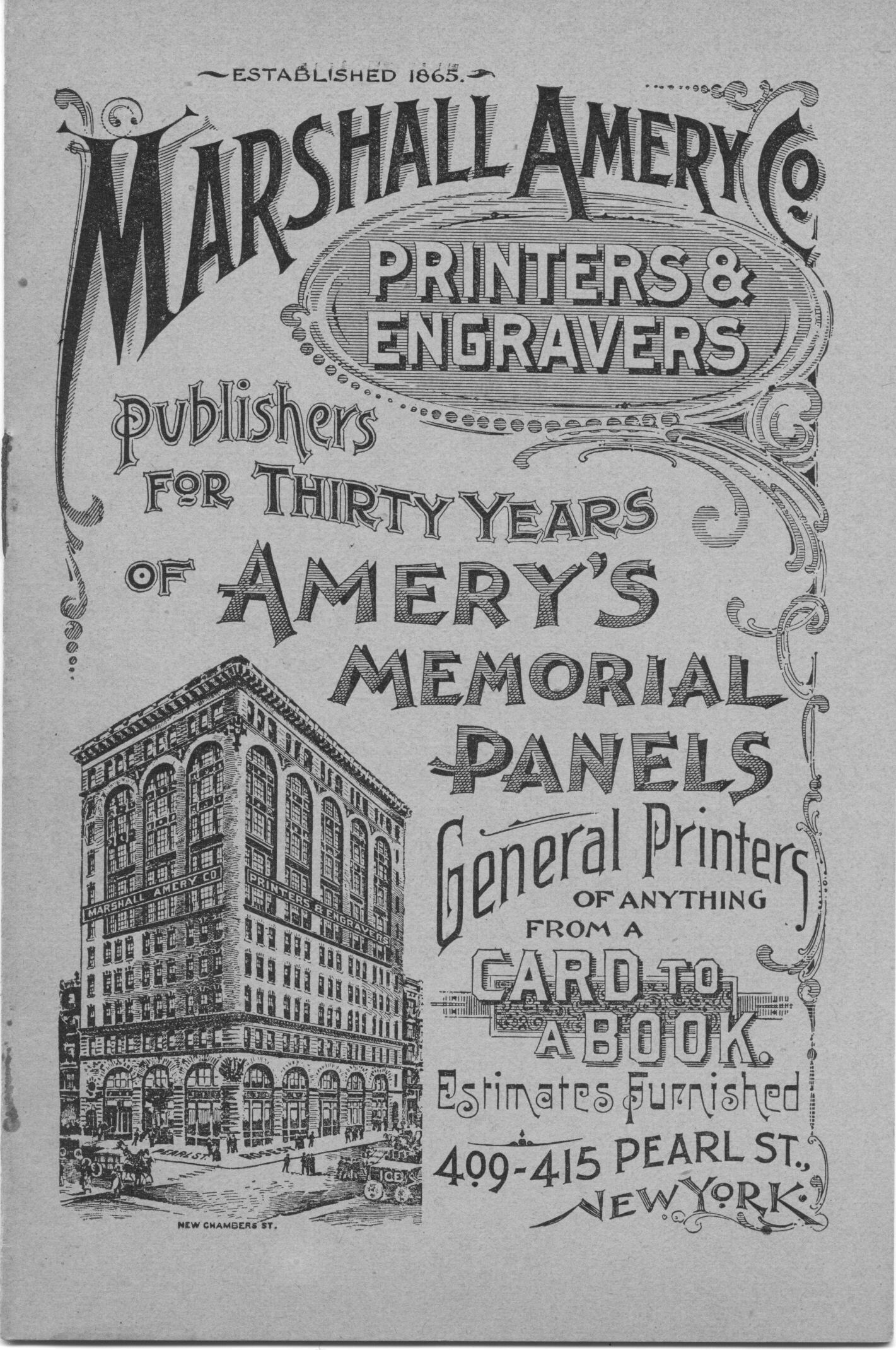 1895 catalogue for Marshall Amery