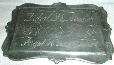 Birth & Death Record on the Coffin Plate of robert mahar